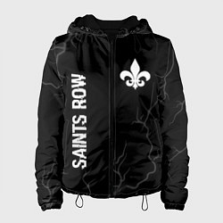 Женская куртка Saints Row glitch на темном фоне: надпись, символ