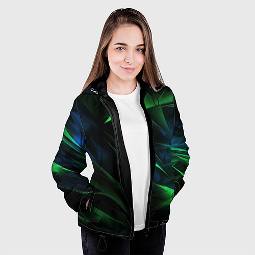 Женская куртка Dark green background / 3D-Черный – фото 3