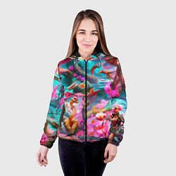Куртка с капюшоном женская Фантазия сон, цвет: 3D-черный — фото 2
