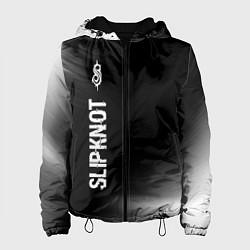 Куртка с капюшоном женская Slipknot glitch на темном фоне: по-вертикали, цвет: 3D-черный