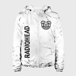 Женская куртка Radiohead glitch на светлом фоне: надпись, символ