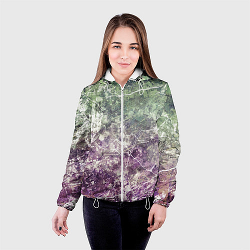 Женская куртка Текстура - Natural charge / 3D-Белый – фото 4