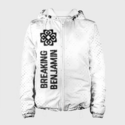 Куртка с капюшоном женская Breaking Benjamin glitch на светлом фоне: по-верти, цвет: 3D-белый