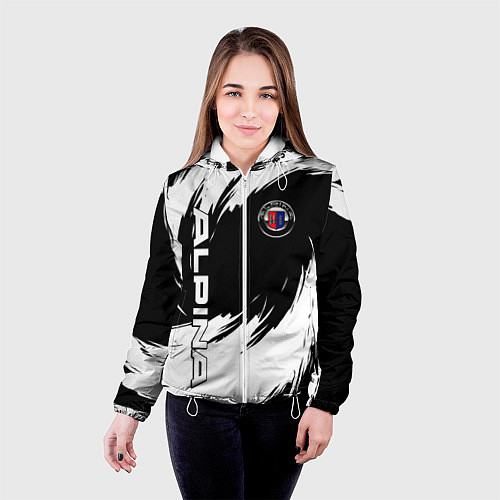 Женская куртка Alpina - белые завихрения / 3D-Белый – фото 4