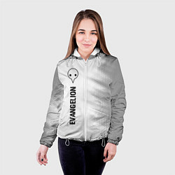 Куртка с капюшоном женская Evangelion glitch на светлом фоне: по-вертикали, цвет: 3D-белый — фото 2