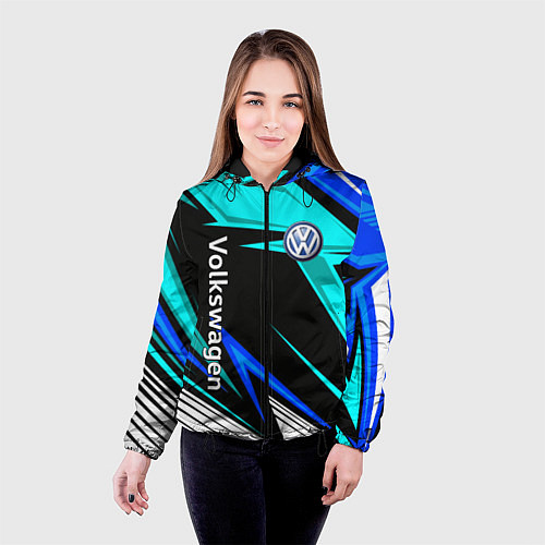 Женская куртка Фольцваген - sport uniform / 3D-Черный – фото 4