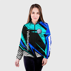Куртка с капюшоном женская Фольцваген - sport uniform, цвет: 3D-черный — фото 2