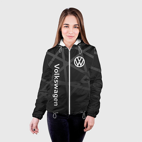 Женская куртка Volkswagen - classic black / 3D-Белый – фото 4