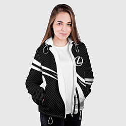 Куртка с капюшоном женская Lexus - carbon line, цвет: 3D-белый — фото 2