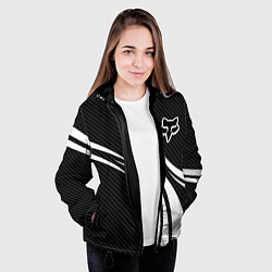 Куртка с капюшоном женская Fox carbon line - white, цвет: 3D-черный — фото 2