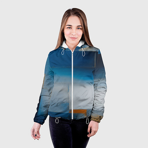 Женская куртка Синяя палитра / 3D-Белый – фото 4