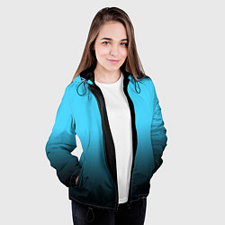 Куртка с капюшоном женская Градиент чёрно-голубой, цвет: 3D-черный — фото 2