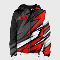 Куртка с капюшоном женская Kawasaki - red uniform, цвет: 3D-черный