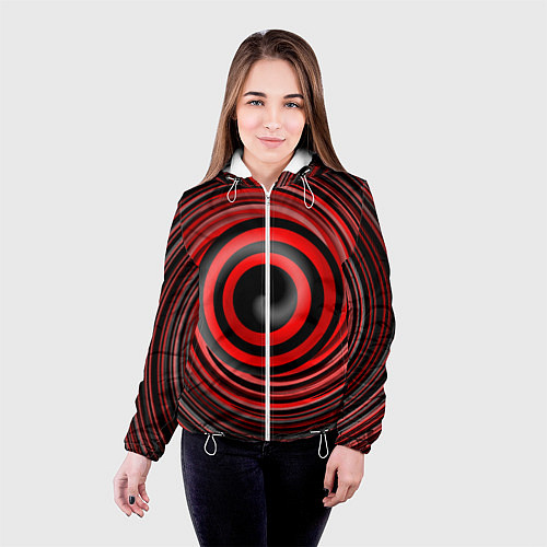 Женская куртка Красно-черный вихрь / 3D-Белый – фото 4