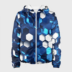 Женская куртка Cyber hexagon Blue