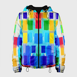 Куртка с капюшоном женская Colorful strips - pop art - vogue, цвет: 3D-черный