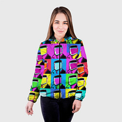 Куртка с капюшоном женская Pop art - abstraction - vogue, цвет: 3D-черный — фото 2