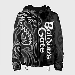 Куртка с капюшоном женская Балдурс гейт 3 - черный дракон, цвет: 3D-черный