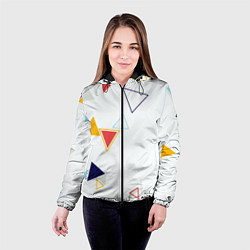 Куртка с капюшоном женская Геометрия фигур, цвет: 3D-черный — фото 2