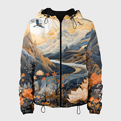 Женская куртка Солнечное утро в цветущих горах