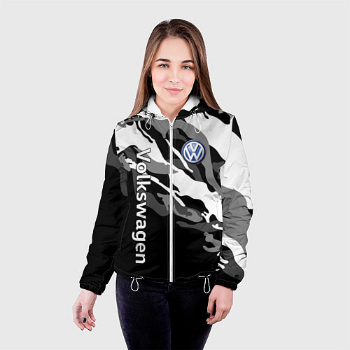 Женская куртка Фольцваген - белый камуфляж / 3D-Белый – фото 4