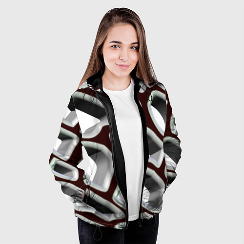 Женская куртка Объемная сеть / 3D-Черный – фото 3