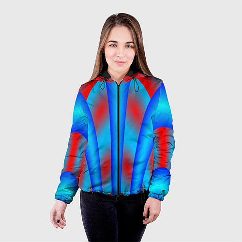 Женская куртка Сине-красные / 3D-Черный – фото 4