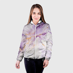 Куртка с капюшоном женская Светло-сиреневый, цвет: 3D-белый — фото 2