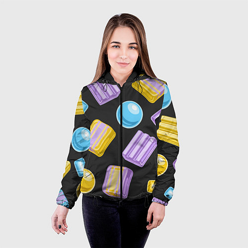 Женская куртка Жевательная резинка / 3D-Черный – фото 4