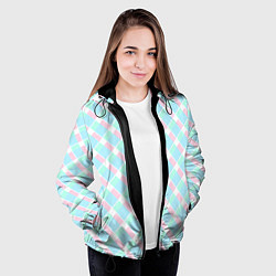 Куртка с капюшоном женская Клетка из фильма Барби, цвет: 3D-черный — фото 2