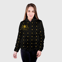Куртка с капюшоном женская Королевский паттерн - Дарья, цвет: 3D-черный — фото 2