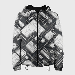 Женская куртка Полосы Чёрно-белые киберпанк