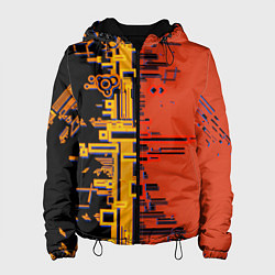 Женская куртка Кибер-глитч красный