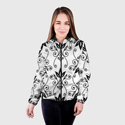 Куртка с капюшоном женская Royal Lily - pattern, цвет: 3D-черный — фото 2