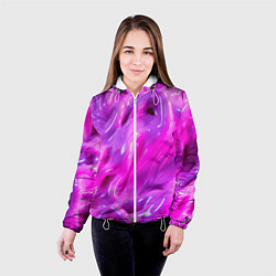 Куртка с капюшоном женская Розовая слизь, цвет: 3D-белый — фото 2