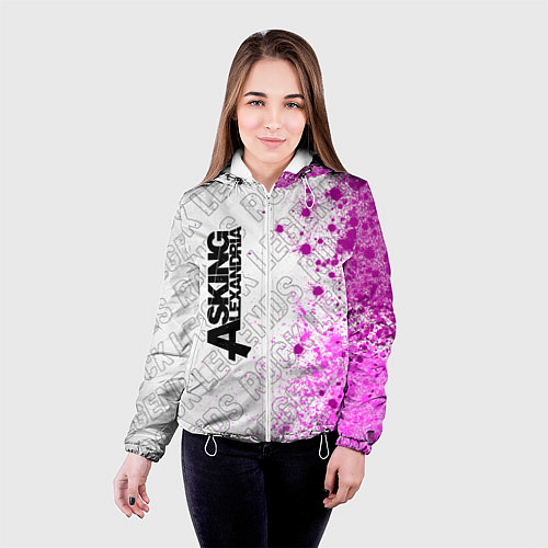 Женская куртка Asking Alexandria rock legends: по-вертикали / 3D-Белый – фото 4