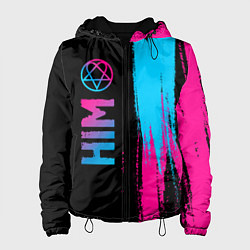 Куртка с капюшоном женская HIM - neon gradient: по-вертикали, цвет: 3D-черный