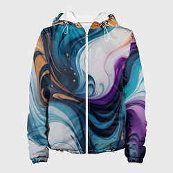 Женская куртка Жидкий цветной узор - нейросеть