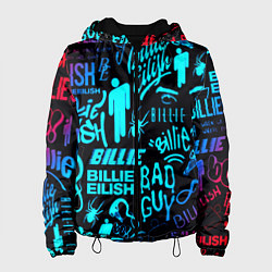 Куртка с капюшоном женская Billie Eilish neon pattern, цвет: 3D-черный