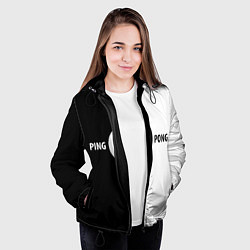 Куртка с капюшоном женская Ping-Pong черно-белое, цвет: 3D-черный — фото 2