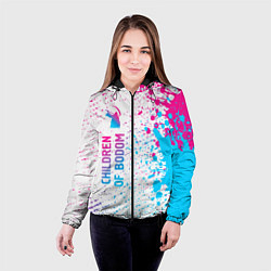 Куртка с капюшоном женская Children of Bodom neon gradient style: по-вертикал, цвет: 3D-черный — фото 2