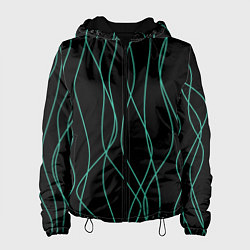 Куртка с капюшоном женская Чёрный с линиями, цвет: 3D-черный
