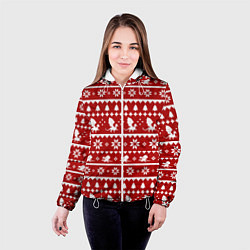 Куртка с капюшоном женская Dragon year pattern, цвет: 3D-белый — фото 2