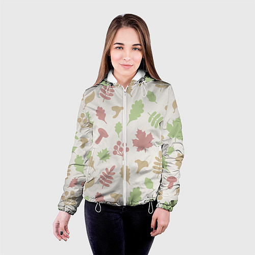 Женская куртка Осень - бежевый 3 / 3D-Белый – фото 4