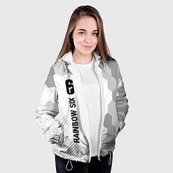 Куртка с капюшоном женская Rainbow Six glitch на светлом фоне: по-вертикали, цвет: 3D-белый — фото 2