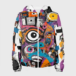 Женская куртка Глаз в смеси современных искусств - абстракционизм