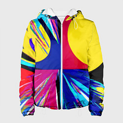 Куртка с капюшоном женская Pop art composition - neural network, цвет: 3D-белый