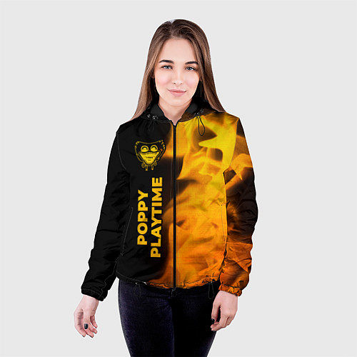 Женская куртка Poppy Playtime - gold gradient: по-вертикали / 3D-Черный – фото 4