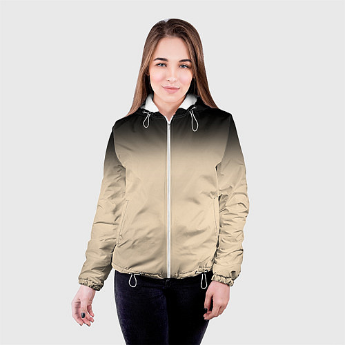 Женская куртка Градиент: от черного к телесному / 3D-Белый – фото 4