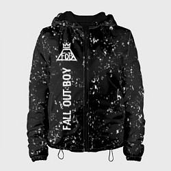 Куртка с капюшоном женская Fall Out Boy glitch на темном фоне: по-вертикали, цвет: 3D-черный